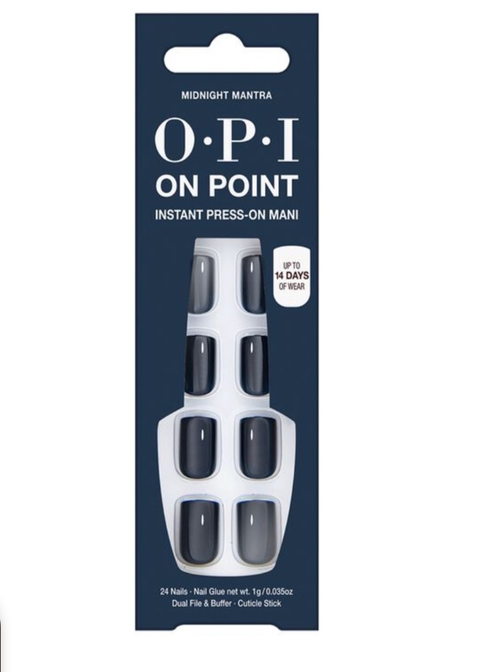 OPI On Point Instant Press-On Mani – Midnight Mantra (Black, Gray)